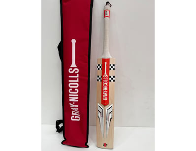 Gray Nicolls cricket bat in natural wood finish wi...