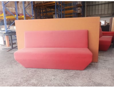 Modern modular seating system featuring a distinct...