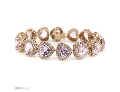 14K ROSE GOLD, KUNZITE AND DIAMOND, STATEMENT HALO...