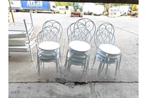 14 · White Metal Scrollwork Bistro Chairs - French