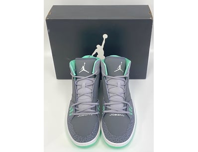 JORDAN 1 FLIGHT GREY/WHITE/GREEN COLORWAY HIGH-TOP...