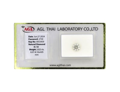 2.022CT CERTIFIED, NATURAL DIAMOND     

Round Bri...