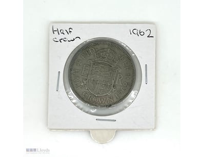 1 X 1962 GREAT BRITAIN HALF CROWN COIN.        

 ...
