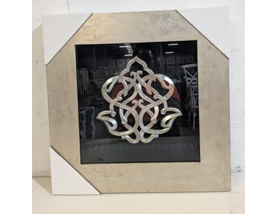 Contemporary wall-mounted decorative art piece fea...
