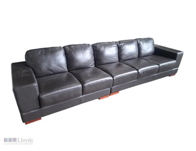 5 Seater lounge suite, black, Leather, Electric, U...