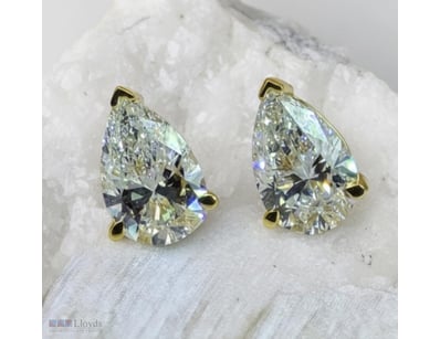 14K YELLOW GOLD 1.07CT D - E VVS+ LAB GROWN PEAR E...