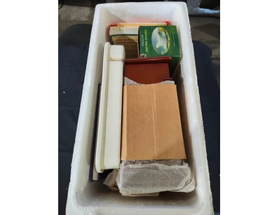Vintage kitchenware and cookbooks collection compr...