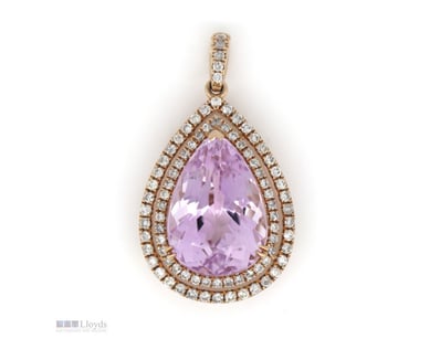 14K ROSE GOLD, 8.39CT KUNZITE AND DIAMOND, STATEME...