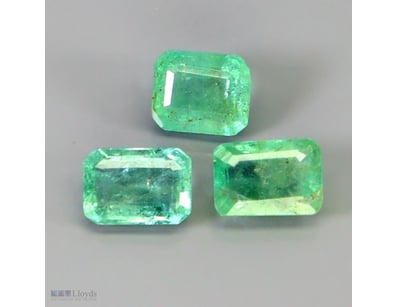 NATURAL 1.13CT EMERALD FACET GREEN EMERALD LOT 3 P...