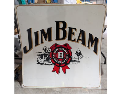 Jim Beam whiskey advertising sign 

Dimensions: 10...