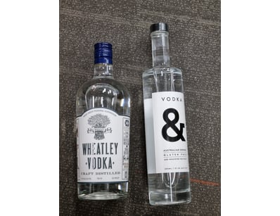Lot comprises two premium Australian craft vodkas....