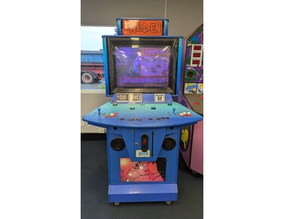 Vintage arcade cabinet "The Den" featuring 1000 ga...