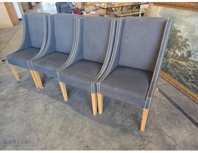 4x Fabric upholstered dining chairs 
Dimensions: 5...