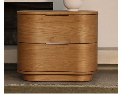RRP: $690, Bedside Table, Hemlock & oak veneer, Na...
