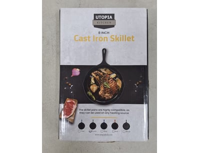 8 INCH Cast Iron Skillet, Utipia Kitchen

