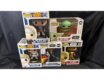 STAR WARS FUNKO POP COLLECTION - FIVE FIGURES (HAN...