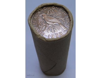 ROLL OF 1958 QEII, NEW ZEALAND PENNY (50X CIRCULAT...