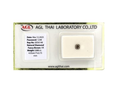 0.88CT CERTIFIED, NATURAL FANCY BROWN DIAMOND     ...