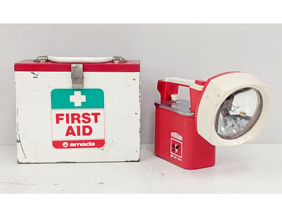 VINTAGE EMERGENCY KIT COLLECTION - FIRST AID BOX &...