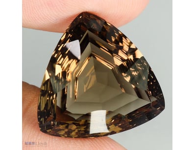 NATURAL 21.35CT CONCAVE TRILLION CUT CLEAN SMOKEY ...