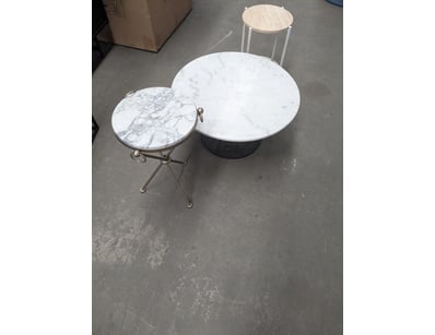 Elegant small marble-top occasional table set comp...