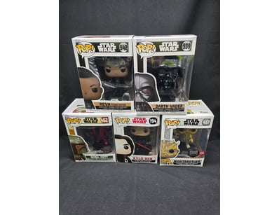 STAR WARS FUNKO POP COLLECTION - FIVE FIGURES (REV...