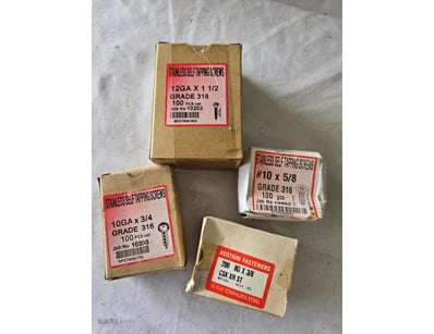Stainless Steel Screws Different Sizes, 4 Boxes Ea...