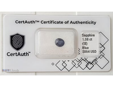CERTIFIED 1.08CT NATURAL BLUE SAPPHIRE (CORUNDUM) ...