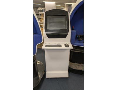 Vintage all-in-one computer kiosk system featuring...