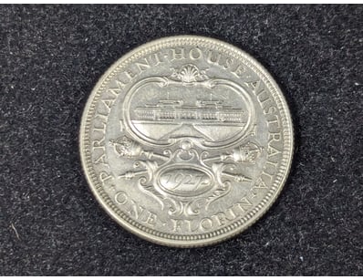 1927 AUSTRALIAN 8 PEARL PARLIAMENT HOUSE FLORIN
...