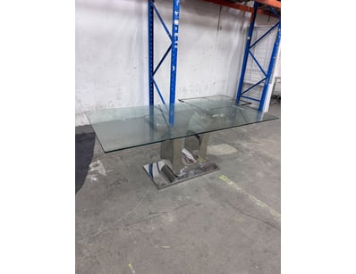 Table, Glass, reflective Silver, Modern Art Decor,...