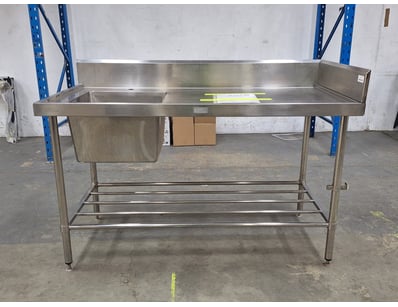 SIMPLY STAINLESS, S/Steel Bench With Sink & Splash...