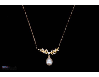 SOUTH SEA PEARL NECKLACE ON 925 SILVER - WITH CERT...
