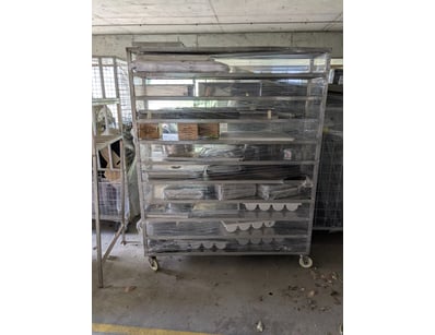 Commercial stainless steel shelving unit with 10 a...