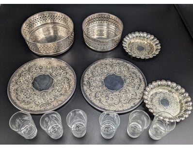 COLLECTION OF SILVERWARE AND GLASSES

Includes S...