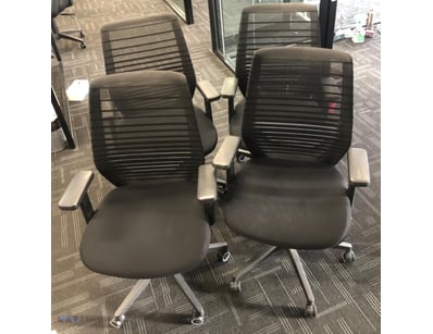 Office Chairs, with Wheels & Arm Rest, QTY 4.