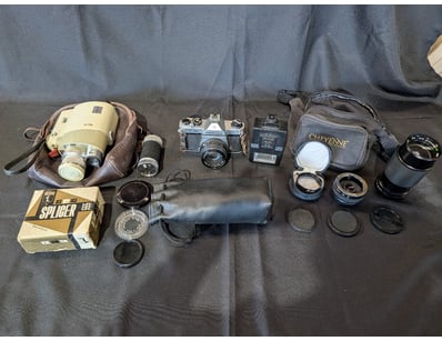 VINTAGE CAMERA COLLECTION - SLR BODIES, LENSES, AN...