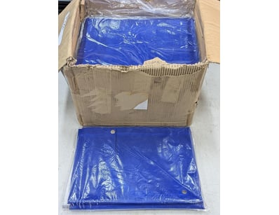 Collection of blue pet bed replacement covers, blu...