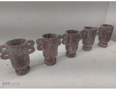 Set of five decorative ceramic Pots with classical...