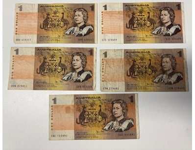 AUSTRALIAN ONE DOLLAR NOTES COLLECTION 

R77 (F)...
