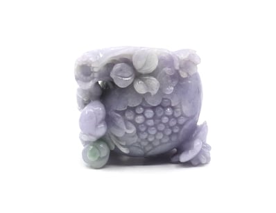 NATURAL RARE PURPLE BURMESE JADE, DOUBLE-SIDED, IN...