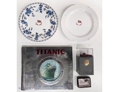 RMS TITANIC COMMEMORATIVE COLLECTION WITH AUTHENTI...