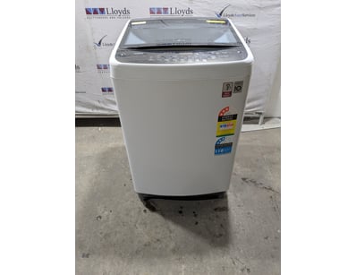 LG top-load washing machine featuring Smart Invert...