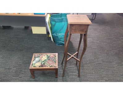 VINTAGE STYLE WOODEN SIDE TABLE AND  STAND SET

...