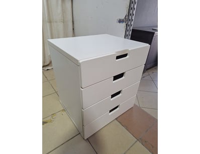 Storage Cabinet, Timber Style, White Finish 

Di...