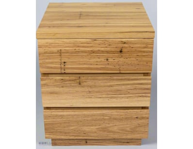 RRP $1700 Solid timber bedside chest of drawer fea...