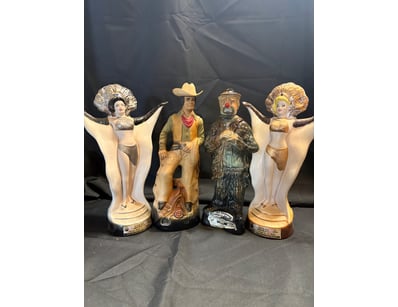 VINTAGE CERAMIC DECANTER COLLECTION - WESTERN AND ...