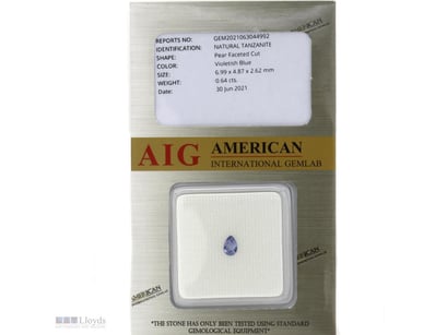 0.64CT CERTIFIED, NATURAL TANZANITE     

Pear Fac...