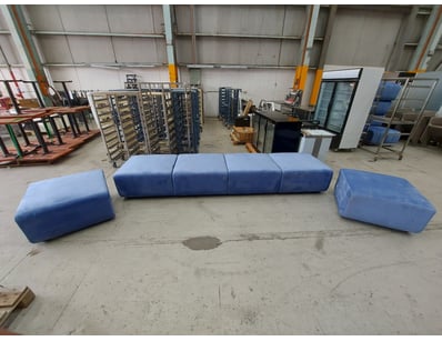 Blue Ottoman Set – Stylish and versatile upholster...