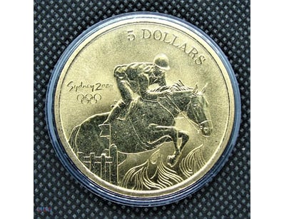 2000 SYDNEY OLYMPICS "EQUESTRIAN" $5 ALUM/ZINC/BRO...